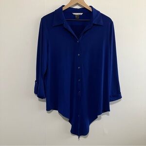 Nygard Button Up Long Sleeve Tie Front Top Size Large